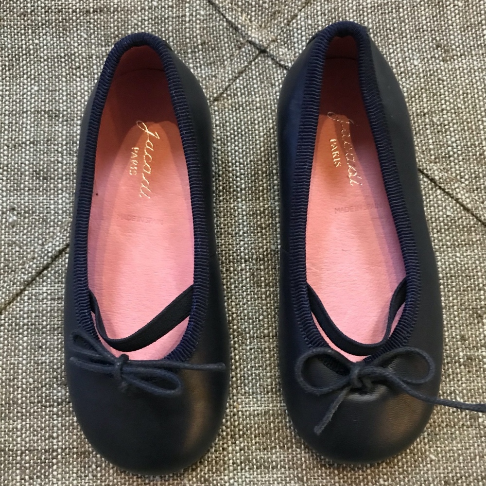 Jacadi 24 Leather Round Toe Ballet Ballerina Shoes